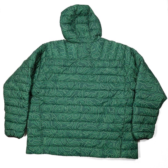 DULUTH ALASKAN HARD GEAR Mens 2XL Green Topographic Print Full Zip Puffer Jacket - Picture 5 of 7